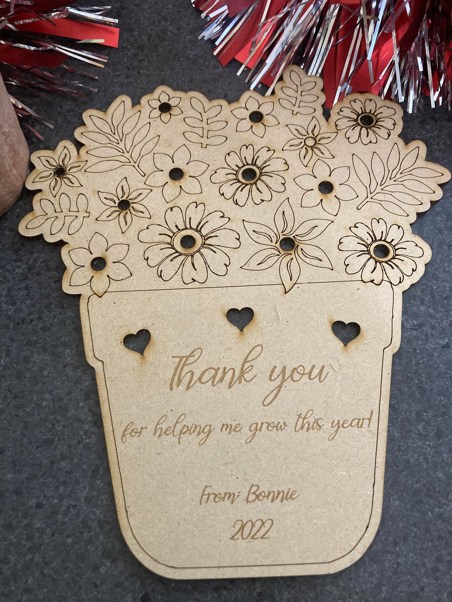 Teacher Appreciation Gifts - Flower Pot & Apple Post