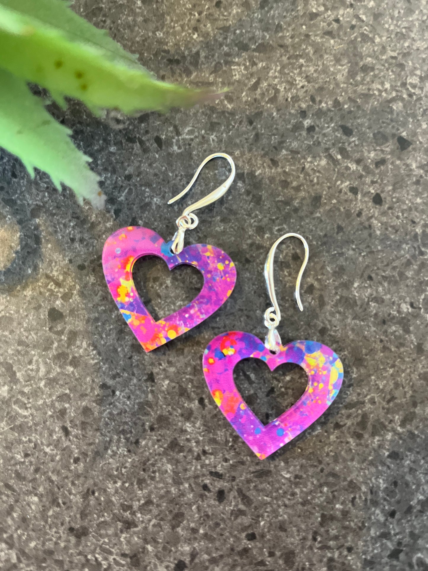 Multicoloured Heart/Flower/Teardrop Earrings