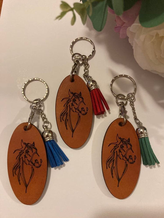 Leather Horse Keyring