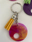 Keyring, Acrylic Circle with Tassel