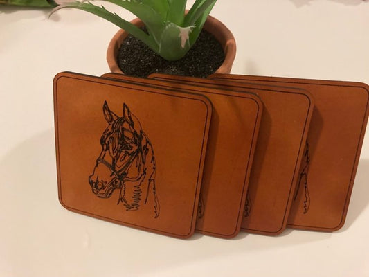 Leather Coasters Set of 4