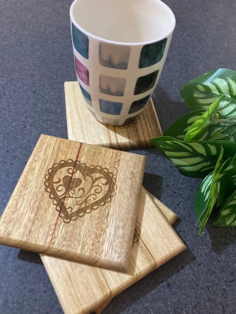 Coasters-Camphor Laurel, Set 4. Australian Made.