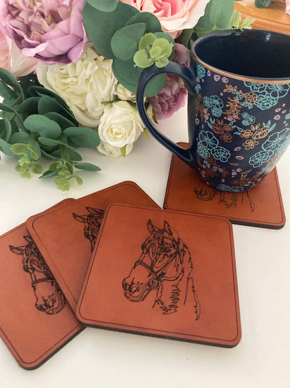 Leather Coasters Set of 4