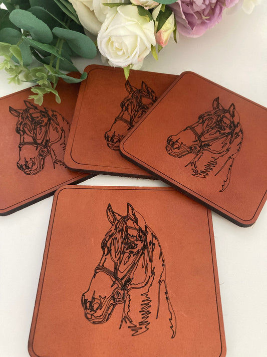 Leather Coasters Set of 4