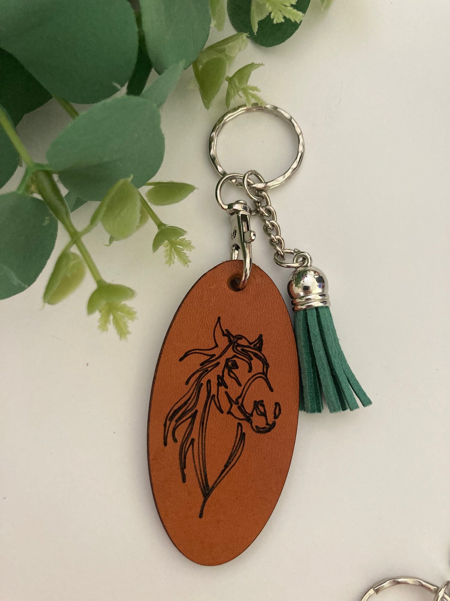 Leather Horse Keyring