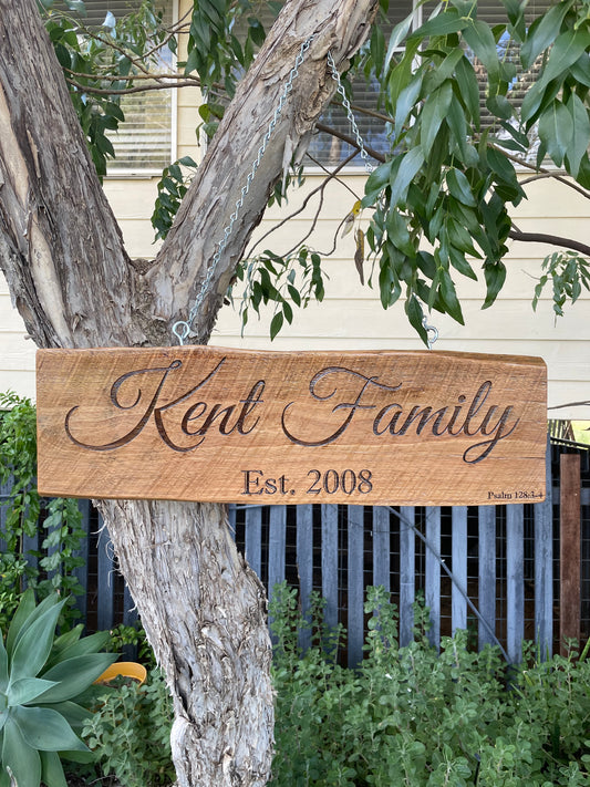 Customised Engraved Hardwood Sign