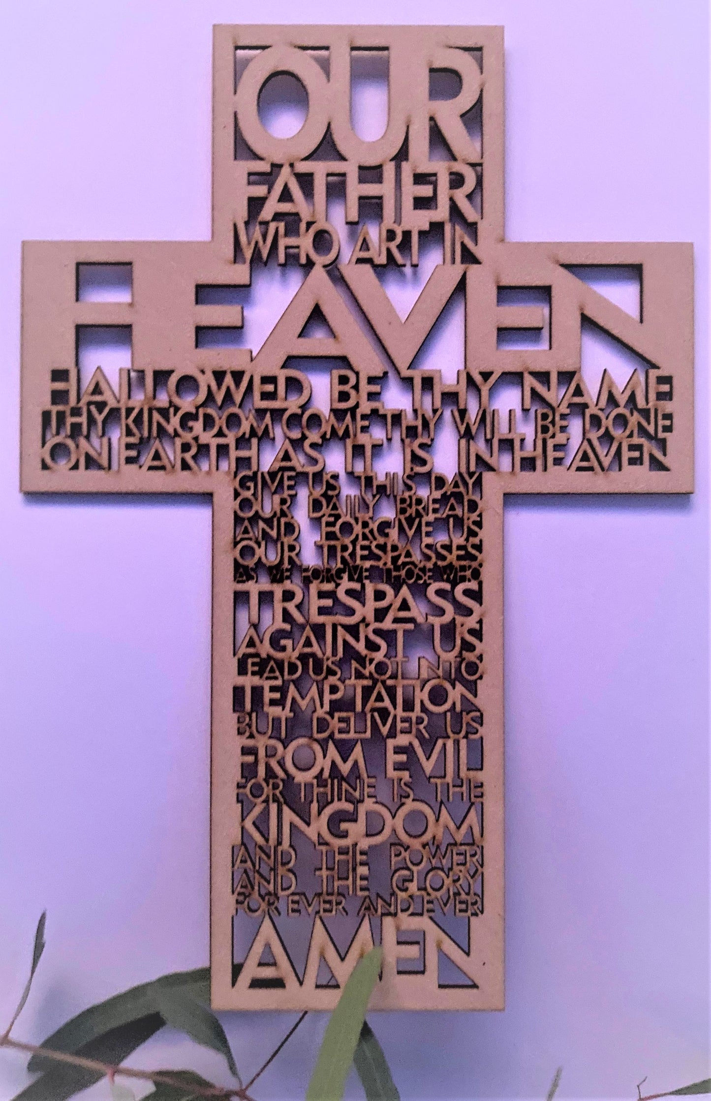 Lord's Prayer Cross Sign Decor Matthew 6:9-13