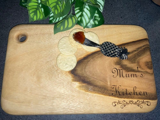 Medium Rectangle Cutting/Cheese Board with Laser Engraving Australian Made