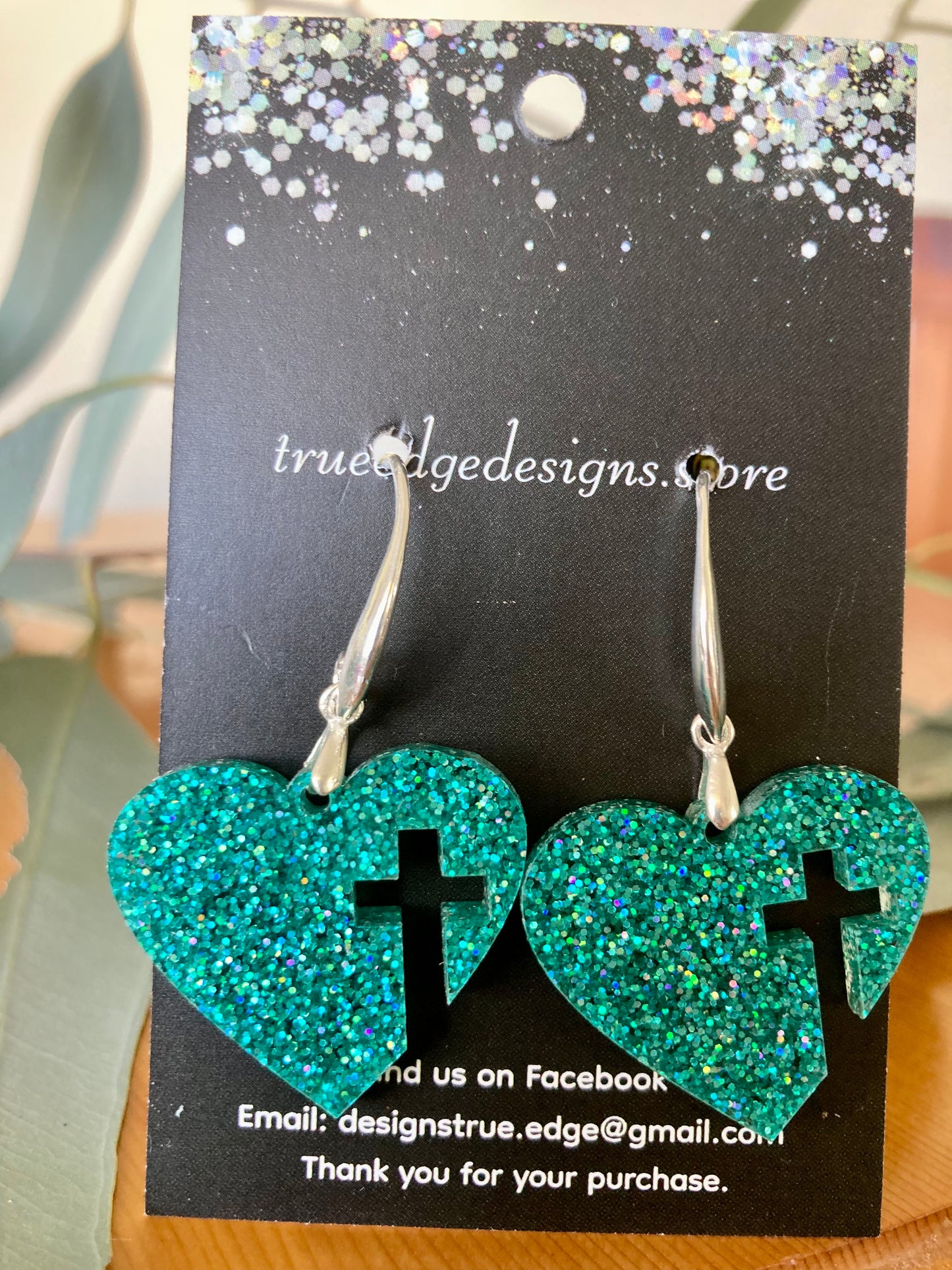 Heart with Cross Earrings