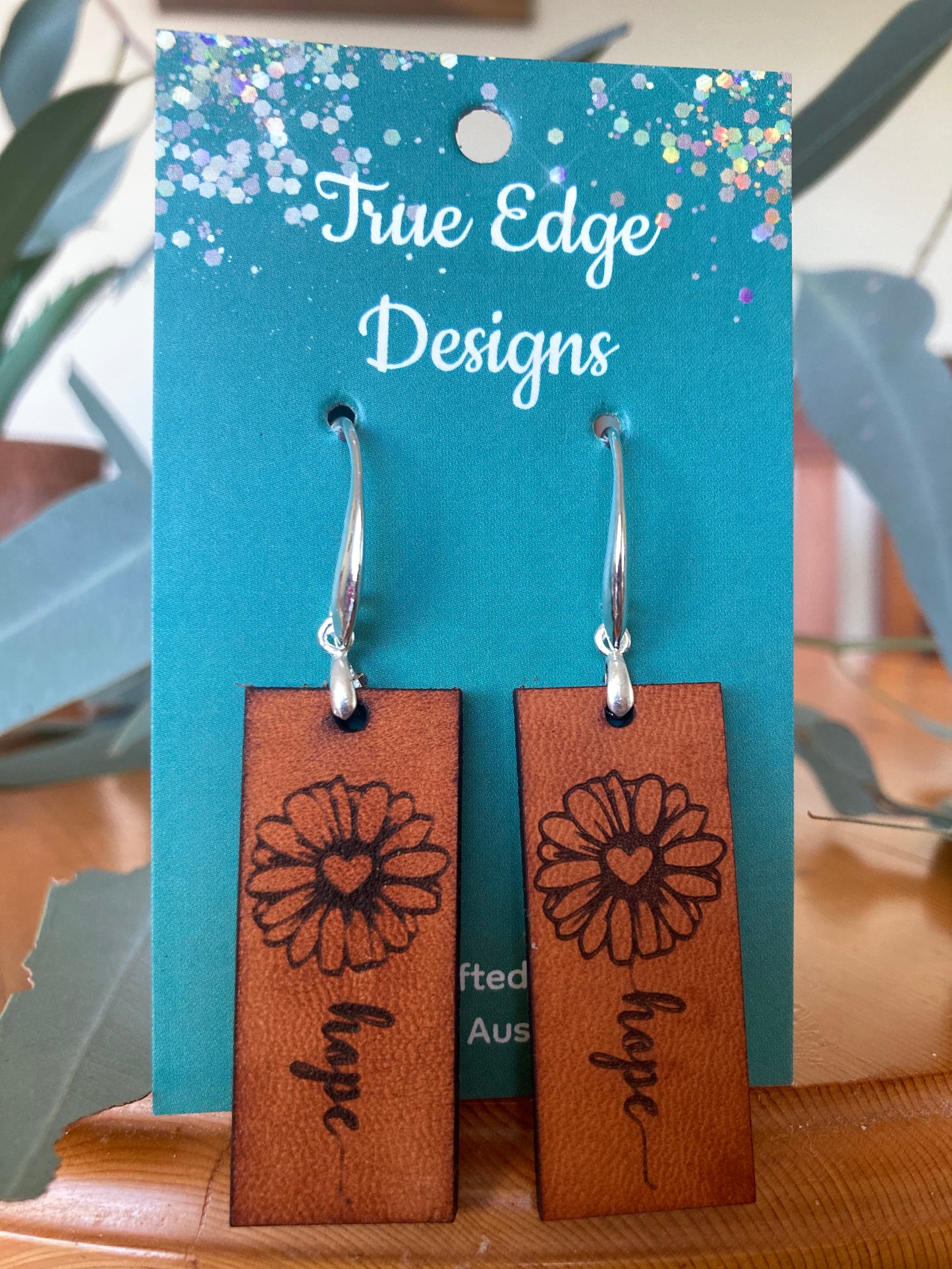 Earrings, Solid Leather - Australian made.