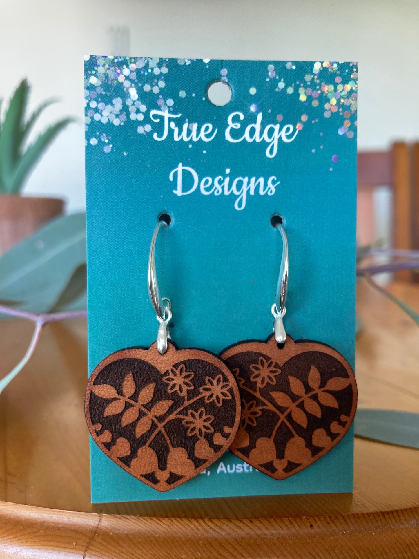 Earrings, Solid Leather - Australian made.