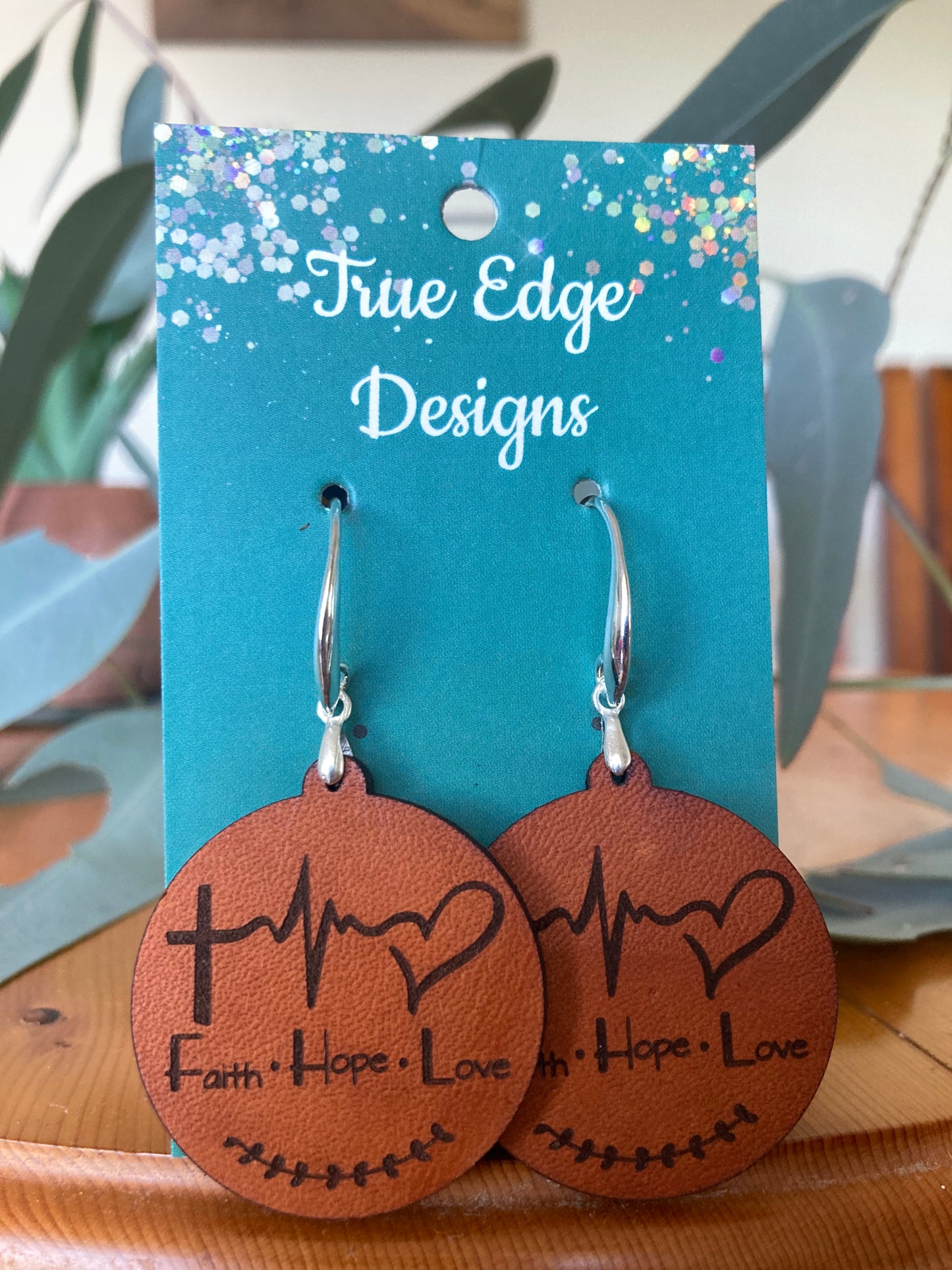 Earrings, Solid Leather - Australian made.