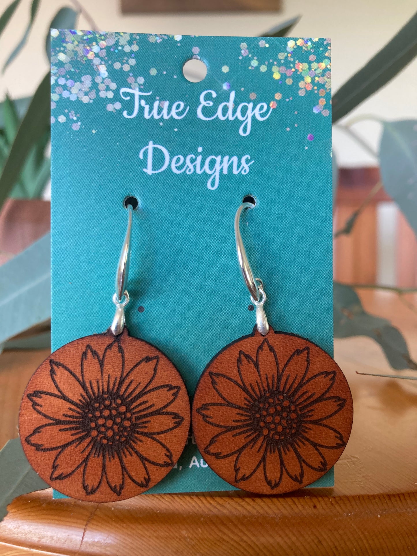 Earrings, Solid Leather - Australian made.